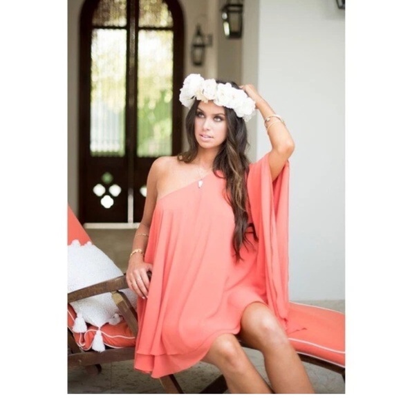 Show Me Your Mumu Zsa Zsa Papaya chiffon mini Dress swing style Orange melon S - Picture 3 of 11